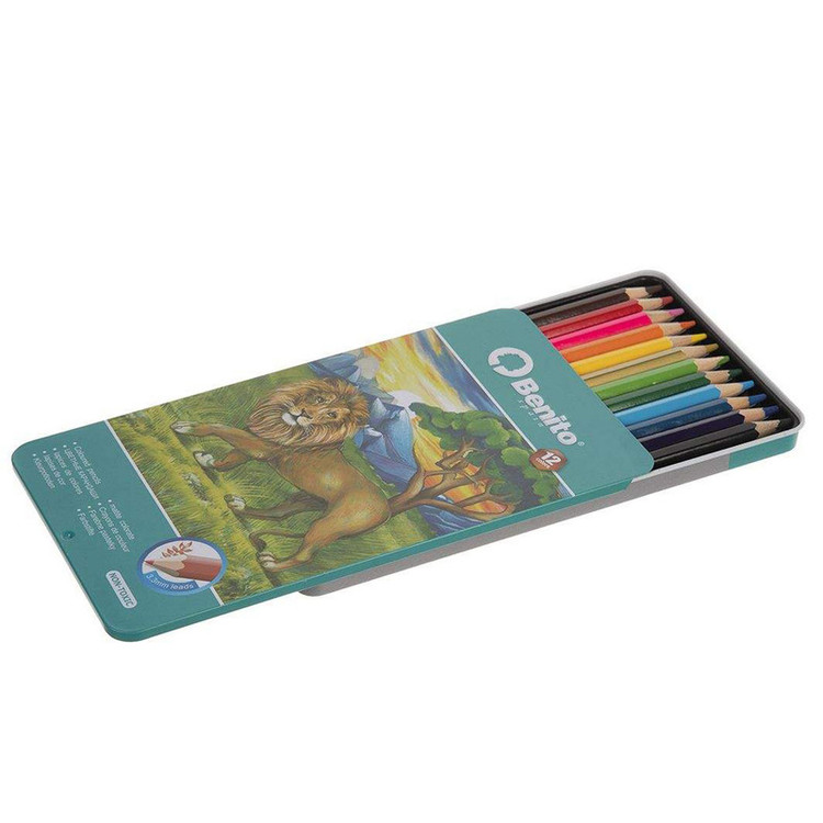 مداد رنگی مدل 12 رنگ بنیتو مدل Lion