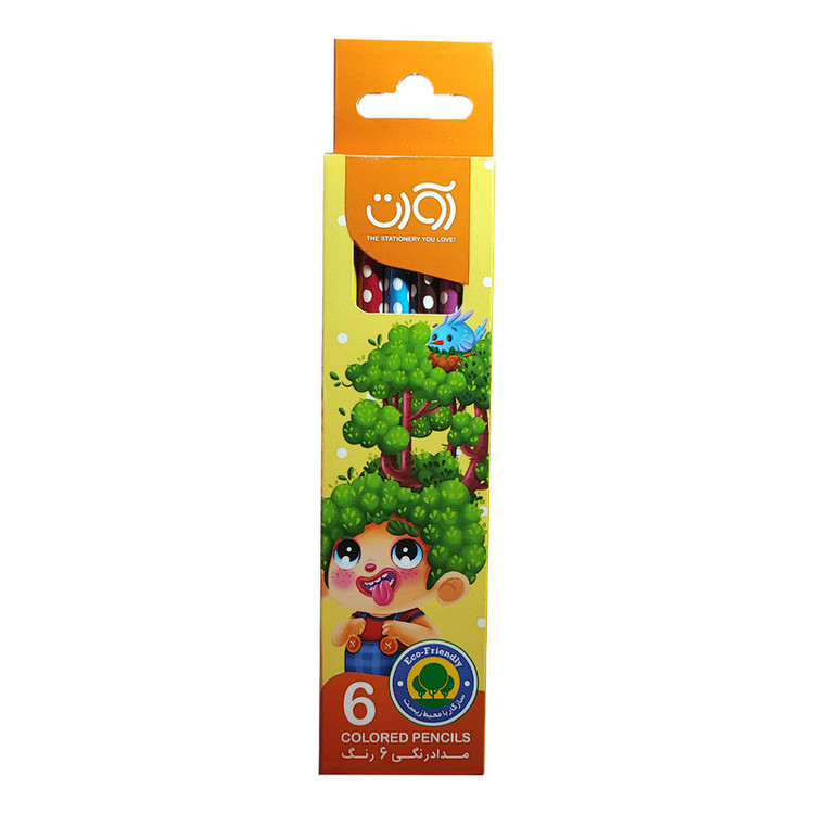 مداد رنگی 6 رنگ آوات طرح درختی کد 3918