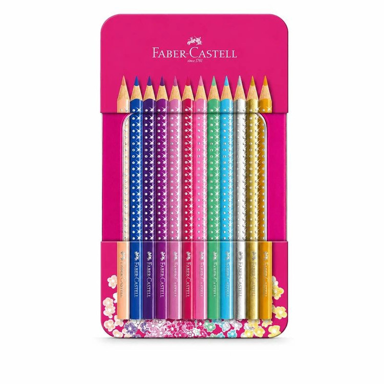 مداد رنگی 12 رنگ فابر کاستل مدل Sparkle مجموعه 2 عددی