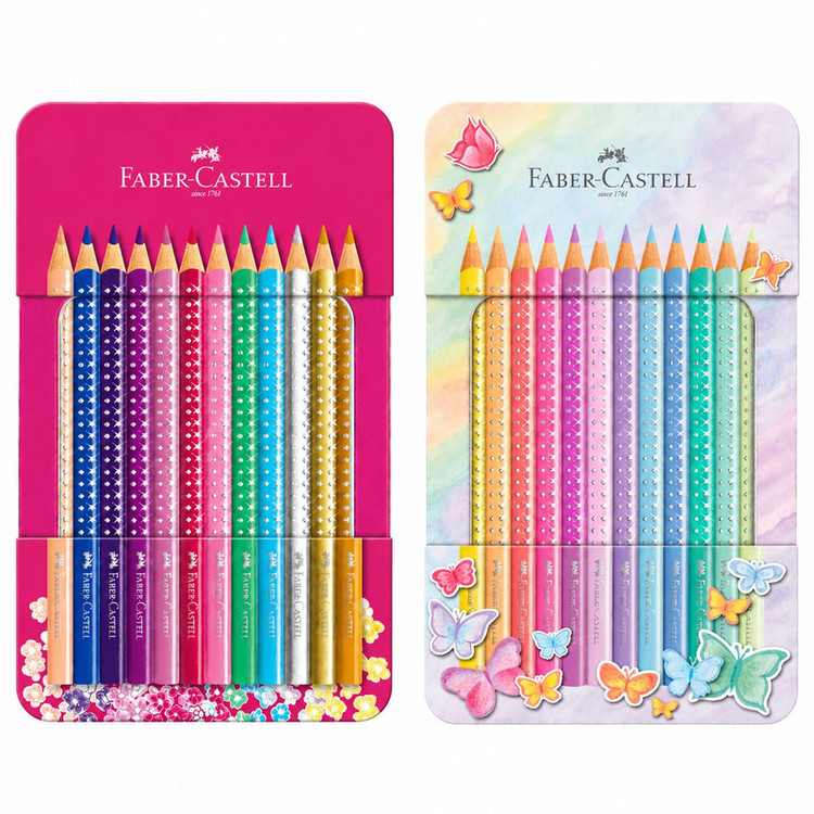 مداد رنگی 12 رنگ فابر کاستل مدل Sparkle مجموعه 2 عددی
