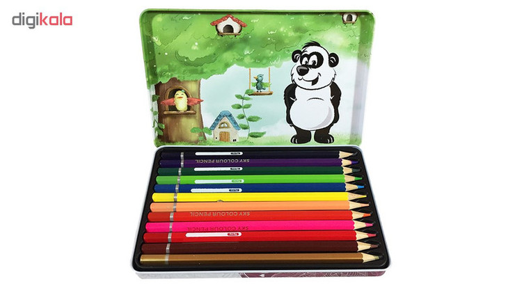 مداد رنگی 12 رنگ اسکای مدل 12-101 Panda