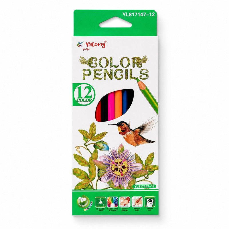 مداد رنگی 12 رنگ یالونگ مدل VIVID کد 03