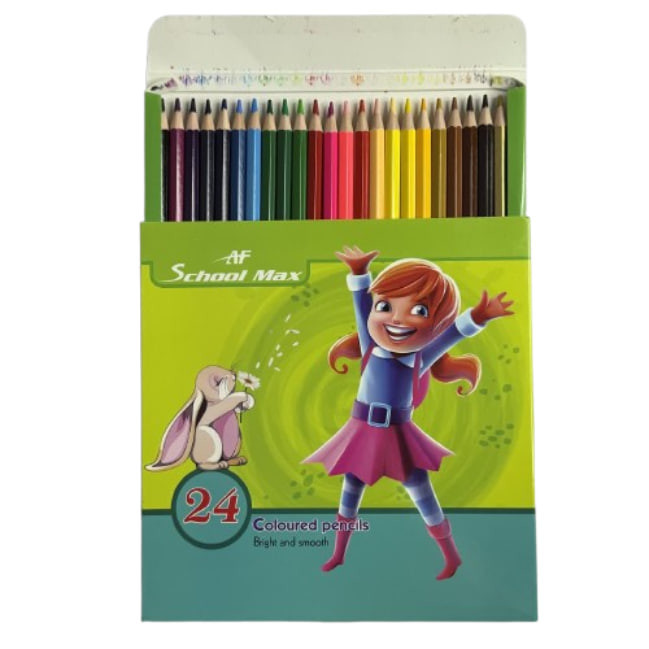 مداد رنگی 24 رنگ اسکول مکس طرح دختر