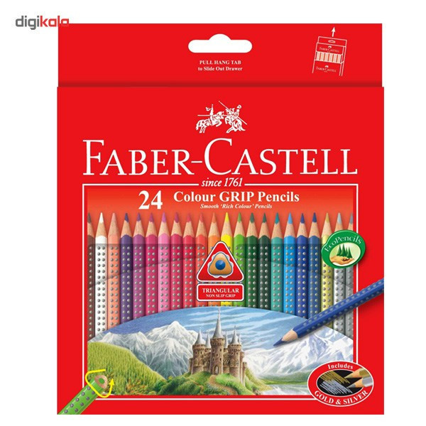 مداد رنگی 24 رنگ فابر-کاستل مدل Colour Grip