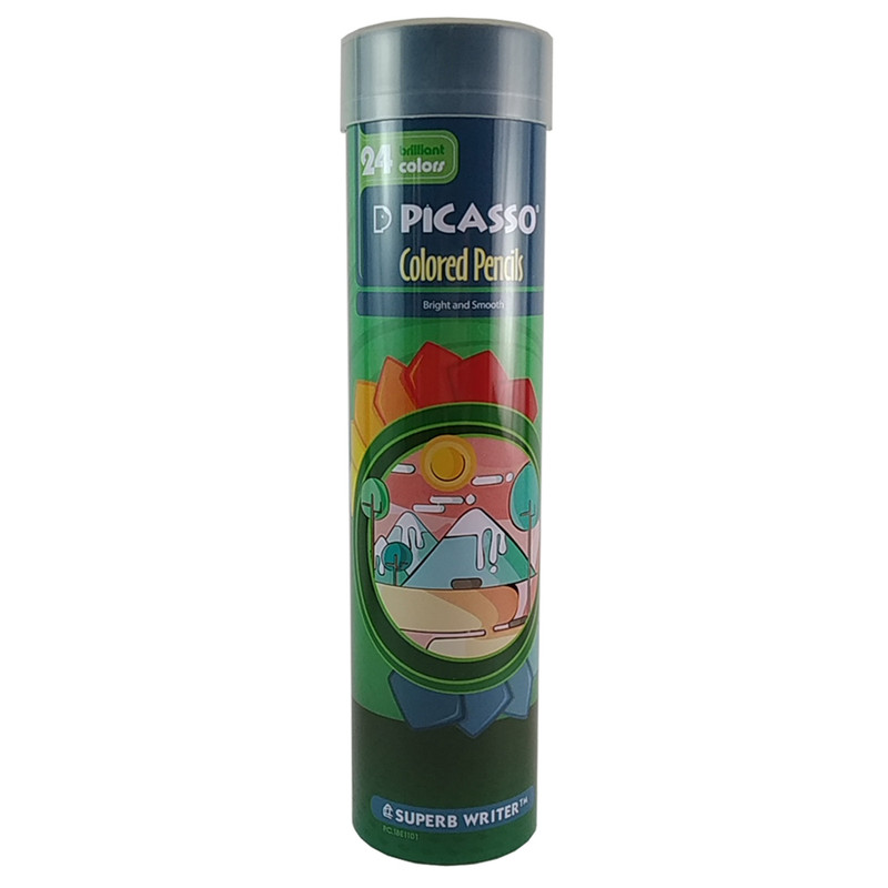 مداد رنگی 24 رنگ پیکاسو مدل استوانه ای کد PC18E1101