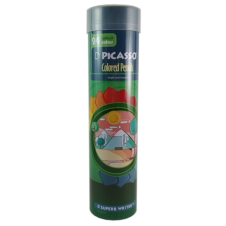 مداد رنگی 24 رنگ پیکاسو مدل استوانه ای کد PC18E1101