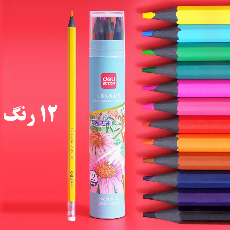 مداد رنگی 12 رنگ دلی مدل باکس دار کد 7072-12