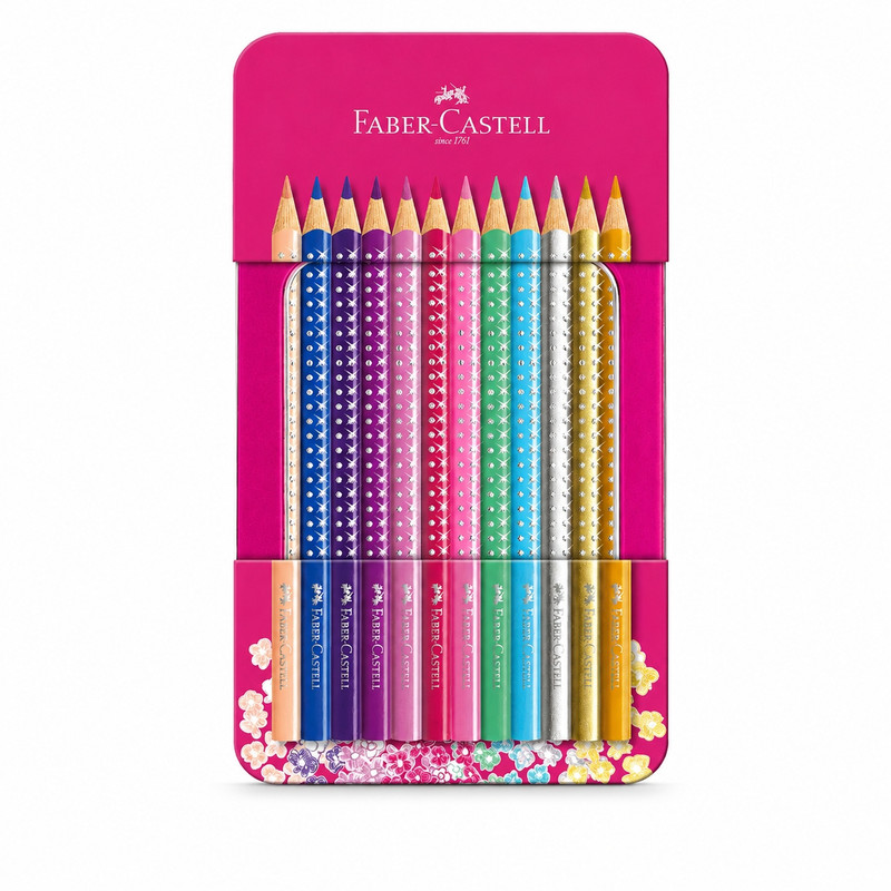 مداد رنگی 12 رنگ فابر کاستل مدل Sakura Sparkle