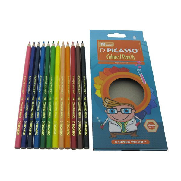 مداد رنگی 12 رنگ پیکاسو مدل SUPER WRITER