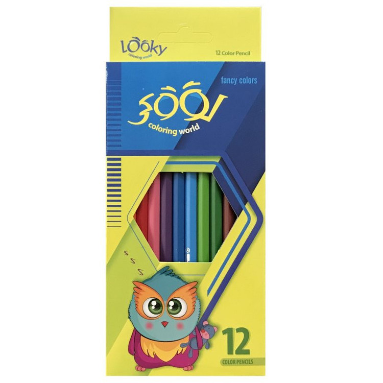 مداد رنگی 12 رنگ لوکی مدل جغد کد Looky_12 color