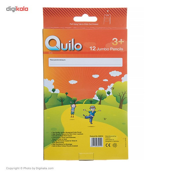 مداد رنگی 12 رنگ کوییلو مدل Jumbo کد 634012