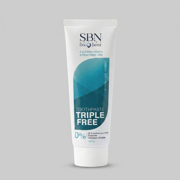 خمیردندان اس بی ان مدل Triple Free گیاهی مناسب برای انواع دندانها حجم ۱۲۰ میلی لیتر