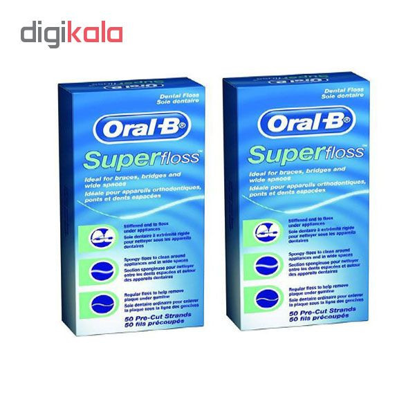 نخ دندان اورال-بی مدل Super Floss بسته 2 عددی