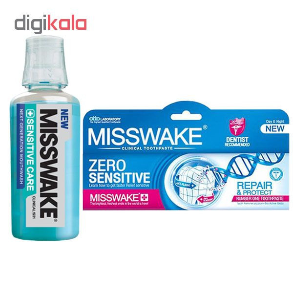 خمیر دندان میسویک مدل Zero Sensitive حجم 100 میلی لیتر به همراه دهان شویه مدل SENSITIVE CARE حجم 400 میلی لیتر