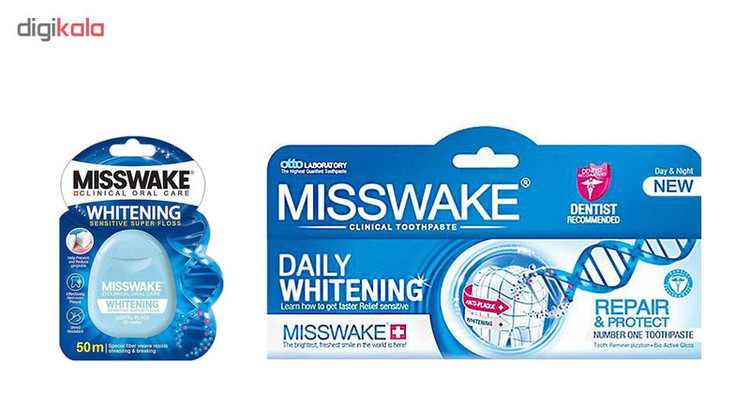 خمیر دندان میسویک مدل Daily Whitening حجم 100میلی لیتر به همراه نخ دندان مدل withening
