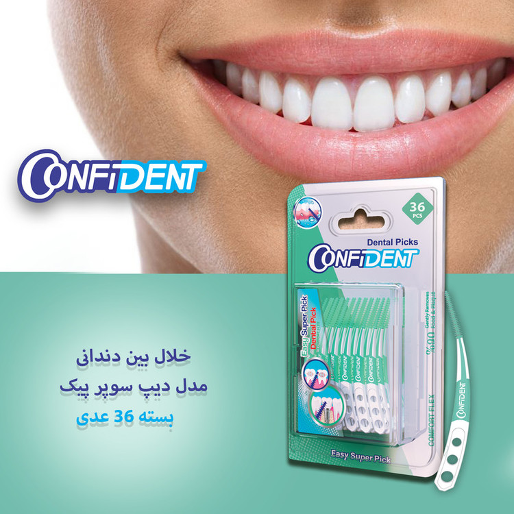 نخ دندان کانفیدنت مدل Easy Super Pic-Crooked دو بسته 36 عددی